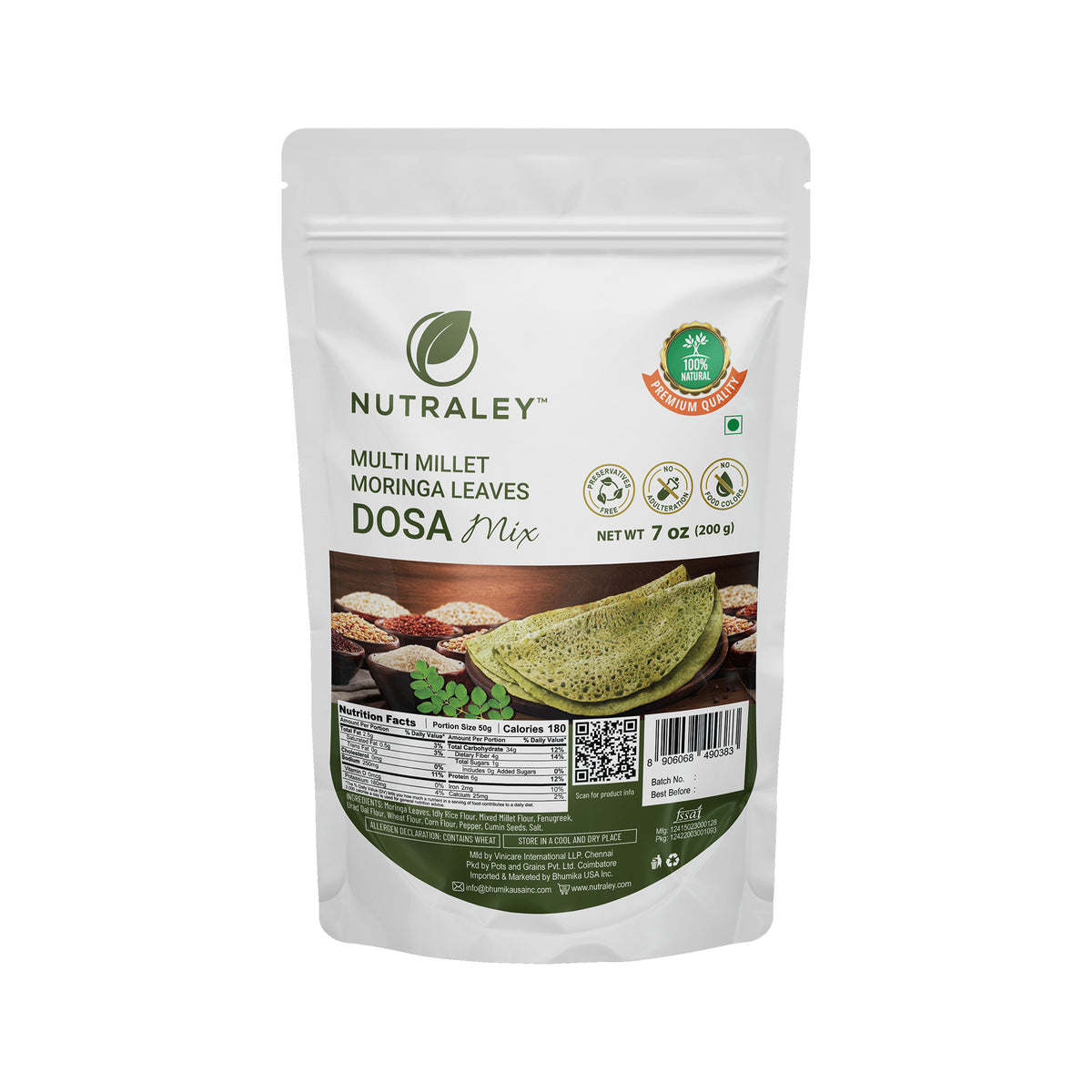 Multi Millet Moringa Leaves Dosa Mix - 200 gms