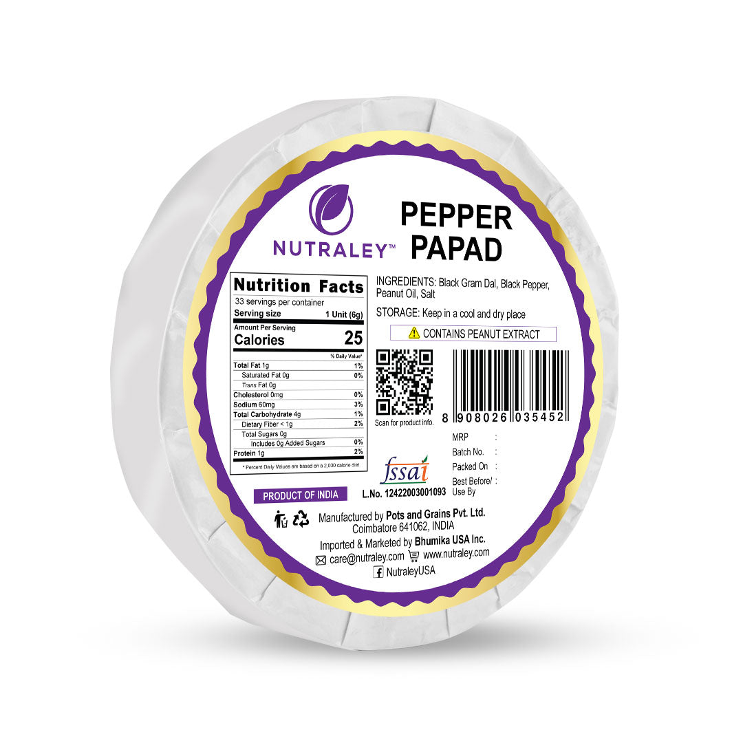 Black Peper (Milagu) Papad