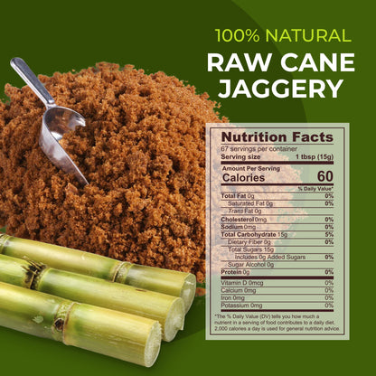 Raw Cane sugar (Jaggery) - 2lb Natural sweetener from sugarcane