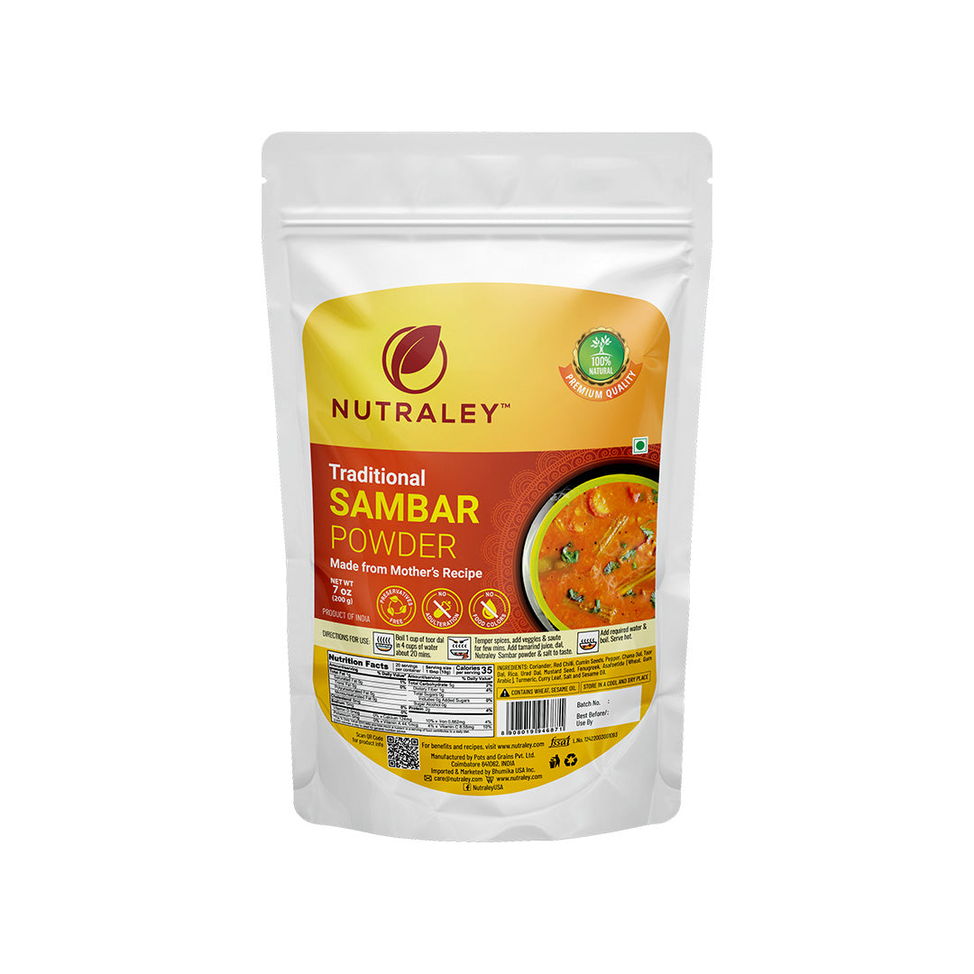 Nutraley Sambar Powder (Traditional Tamil Nadu Style) 200g