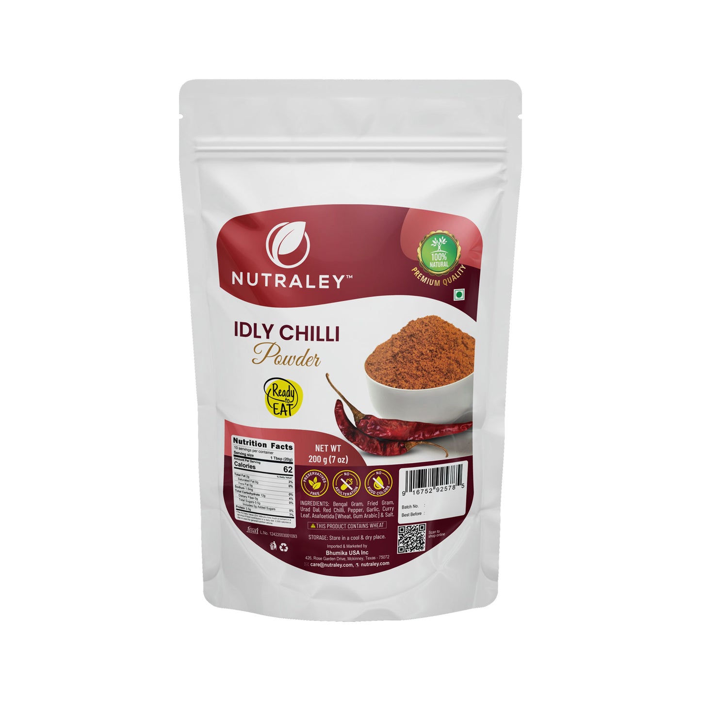 Idly Chilli Powder - 200g - Ready to Eat Rice Mix | Quick and Nutritious