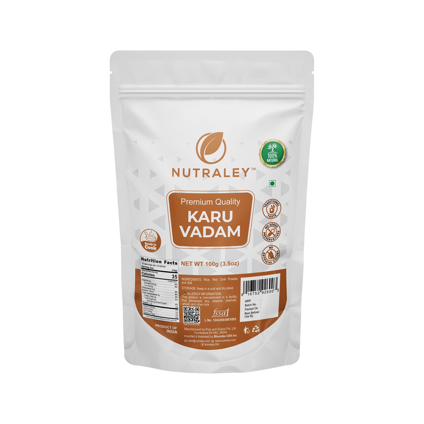 Nutraley Karu Vadagam | Heritage South Indian Crispy Fryums