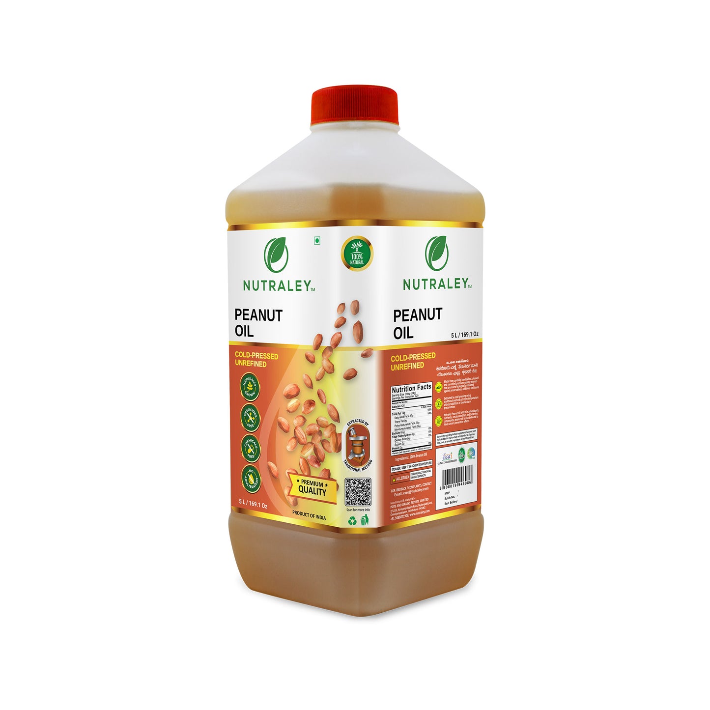 Natural Peanut Oil - Premium Cold-pressed & Unrefined