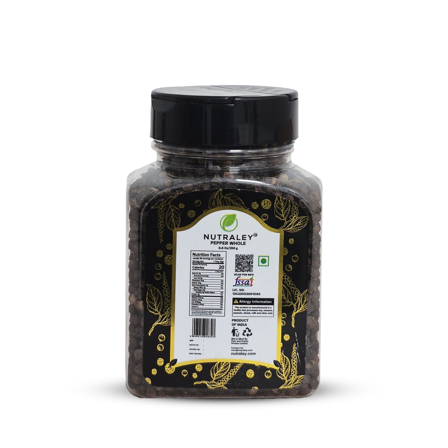 Black Pepper (Whole) - 250 gms