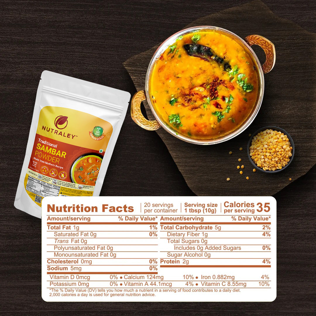 Nutraley Sambar Powder (Traditional Tamil Nadu Style) 200g