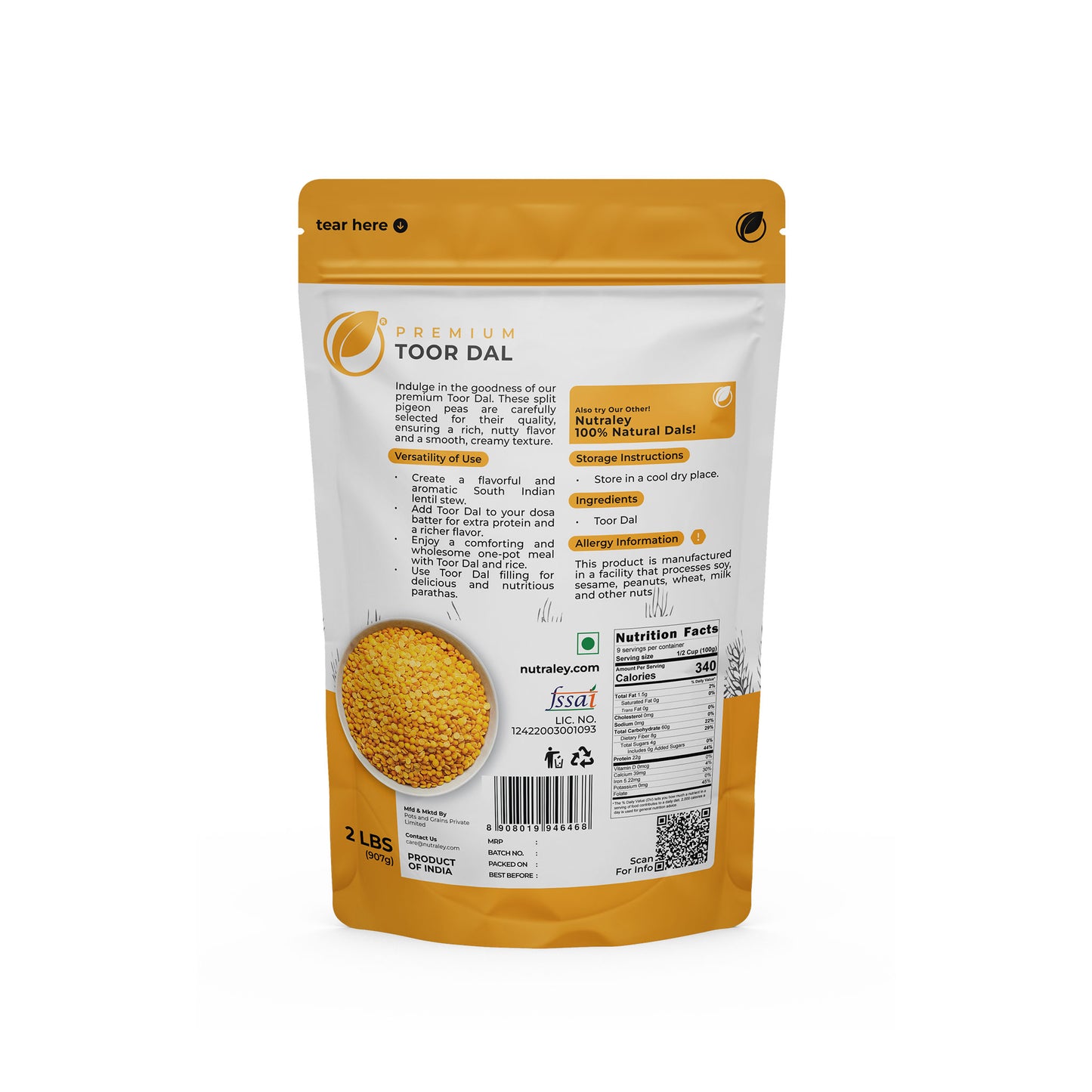 Toor Dal - 2.0 lb